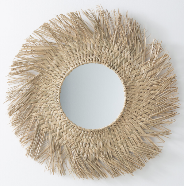 Miroir rond forme soleil en herbier – Image 2