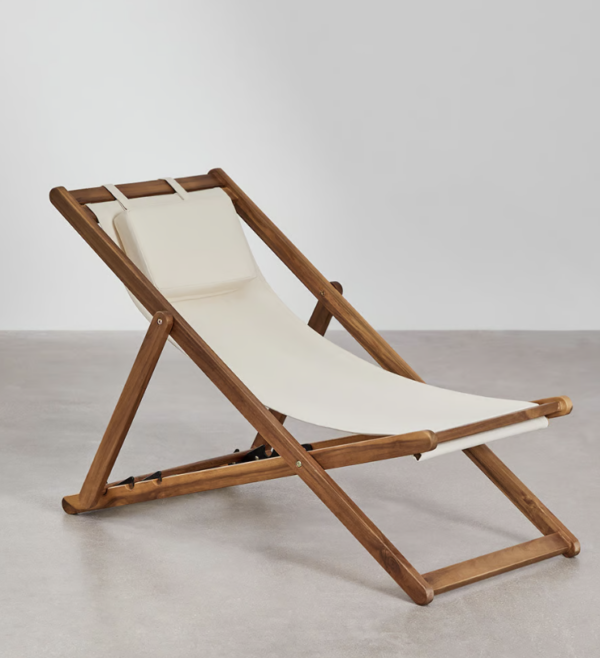 Hamac pliant avec coussin en bois – Image 2